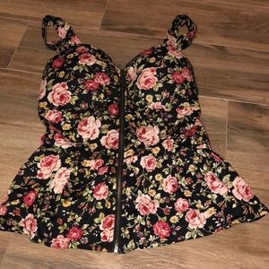 Sexy floral corset